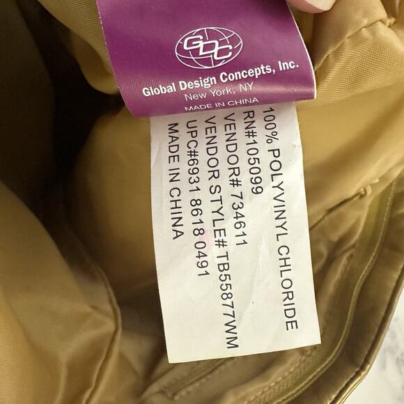 Disney Vintage Y2k Tinkerbell Tote Bag Purse Gold Faux Leather Metallic - Picture 10 of 10